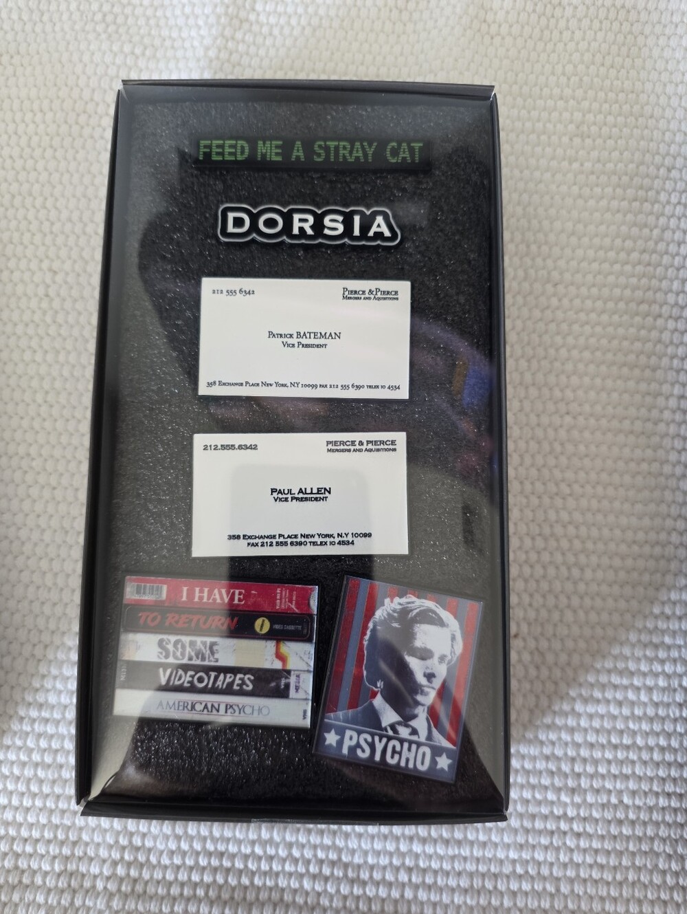 American Psycho Horror VHS Packaging 6 pc Lapel Pin Set